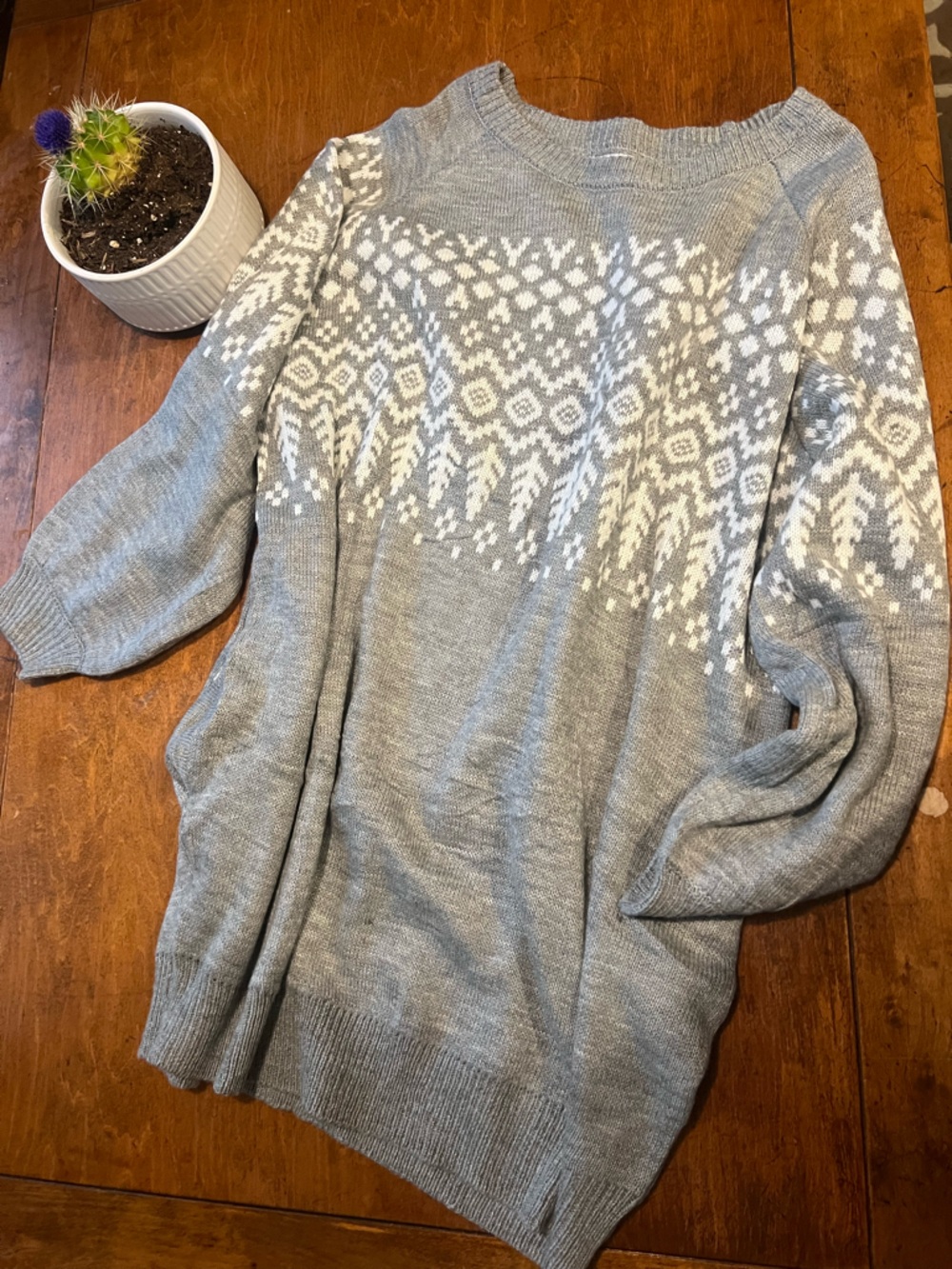 Cozy Gray Knit Oversized Sweater